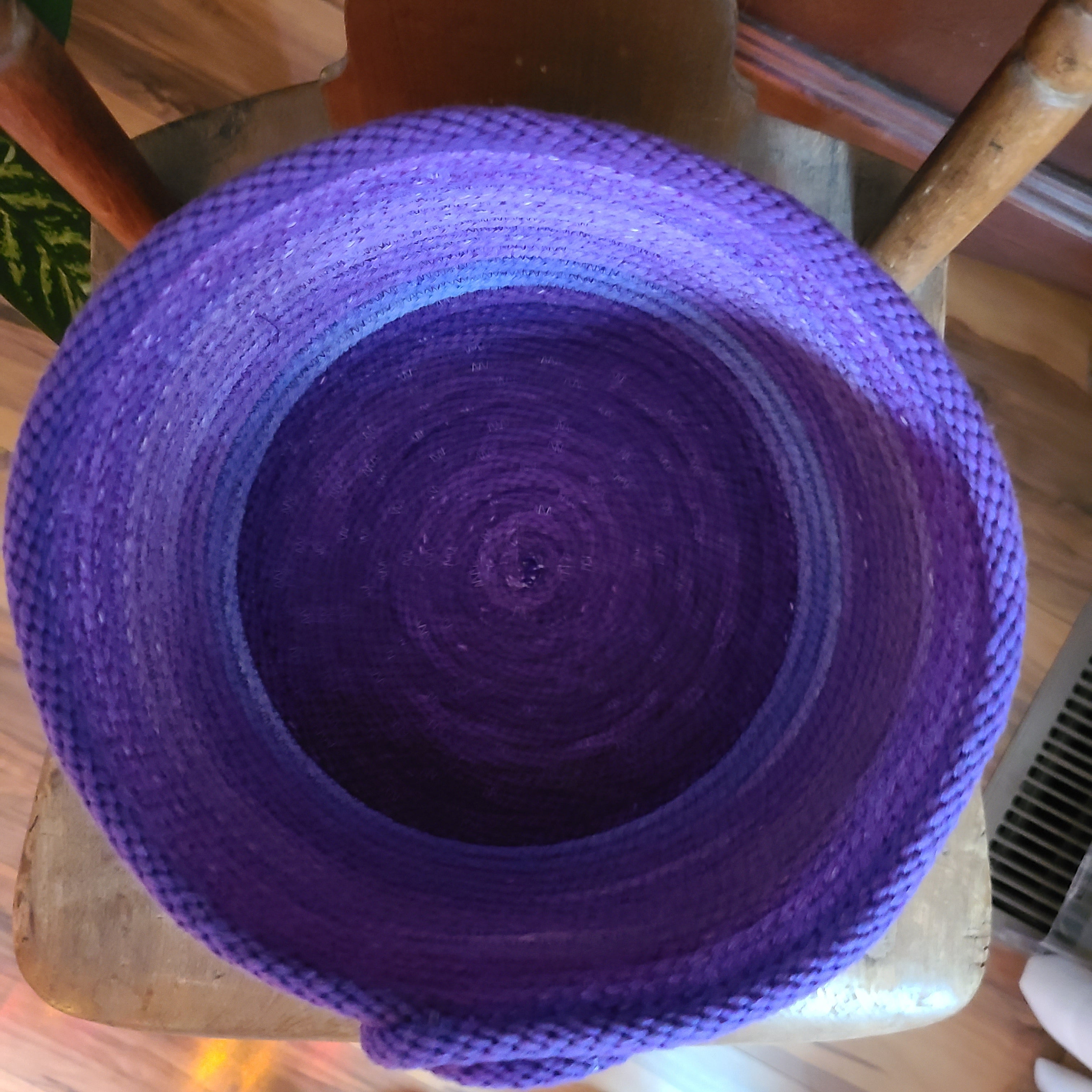 Rope Bowl hand dyed Large Purple