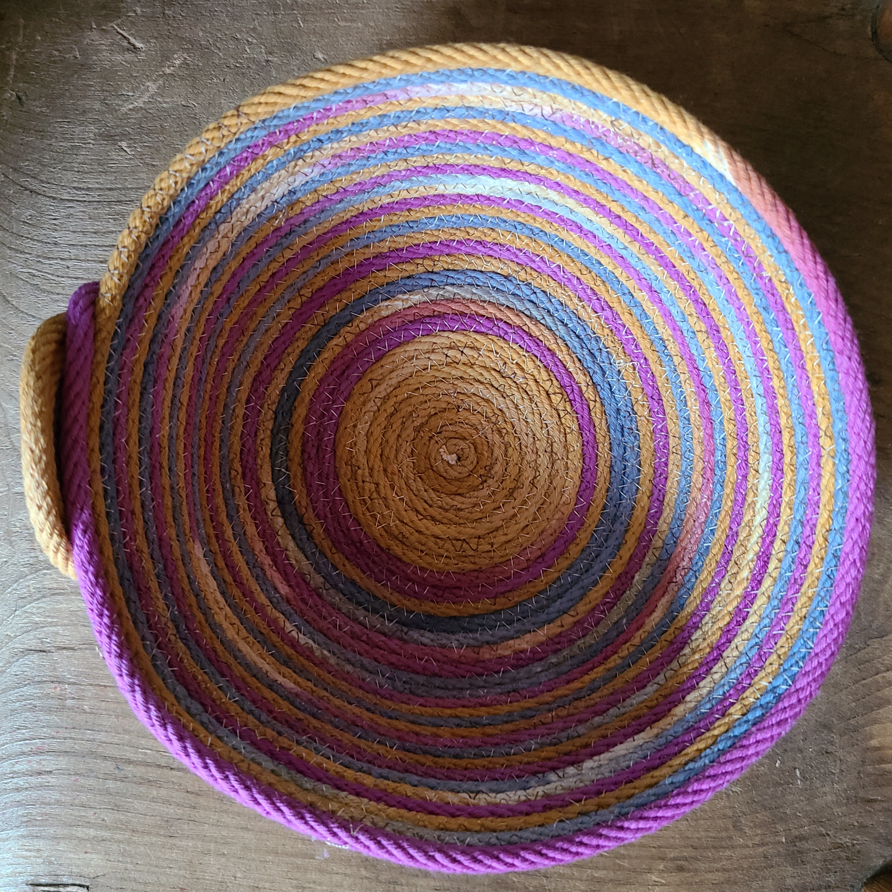 Rope Bowl hand dyed Small Multi