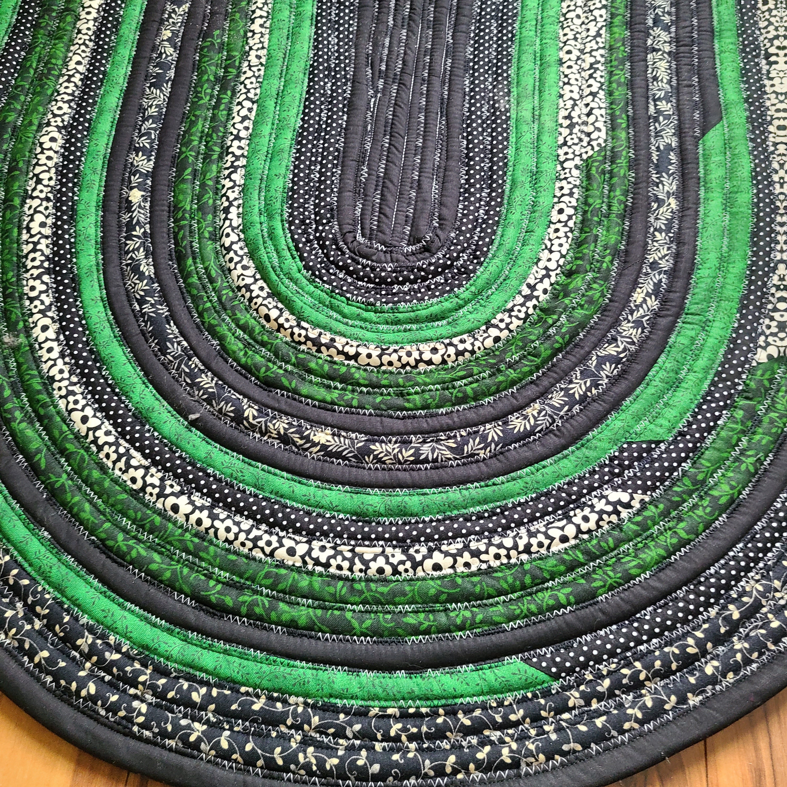 Black and Green Jelly Roll rug