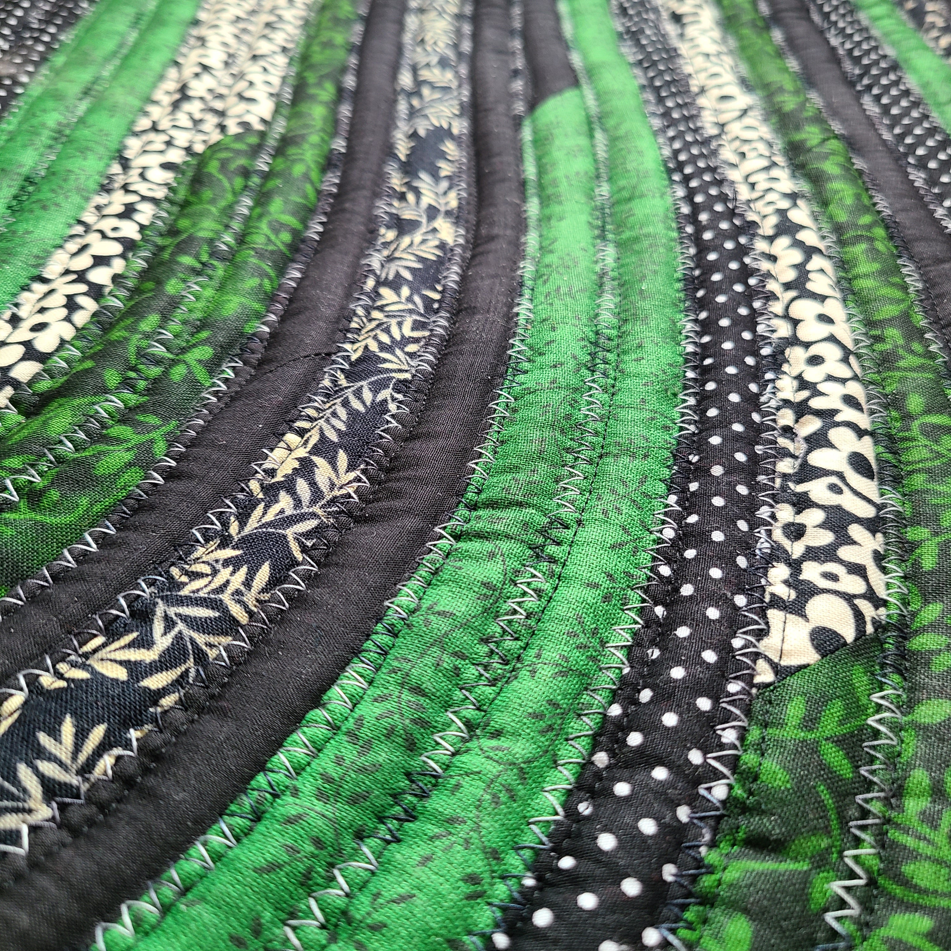 Black and Green Jelly Roll rug