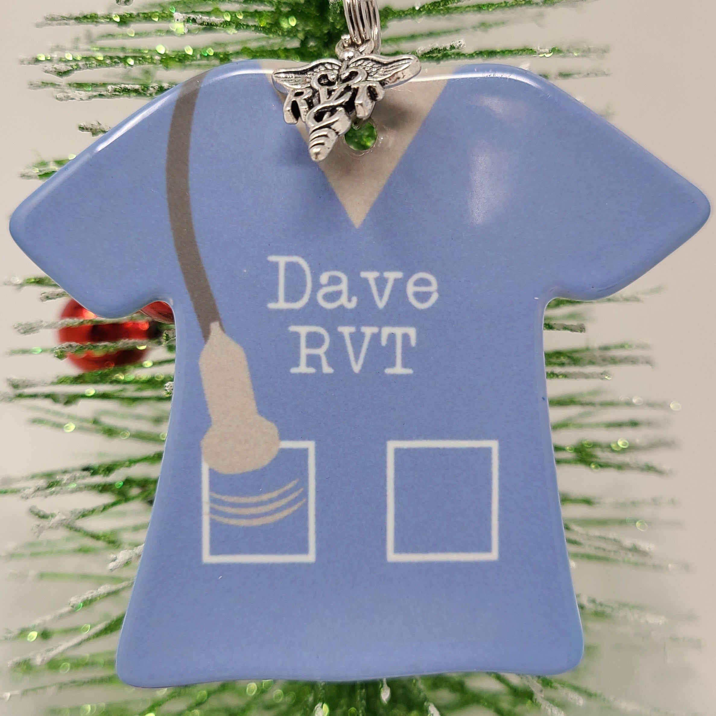 Vascular tech ornament, gift for RVT,  RVT ornament, personalized RVT ornament, Scrub top ornament