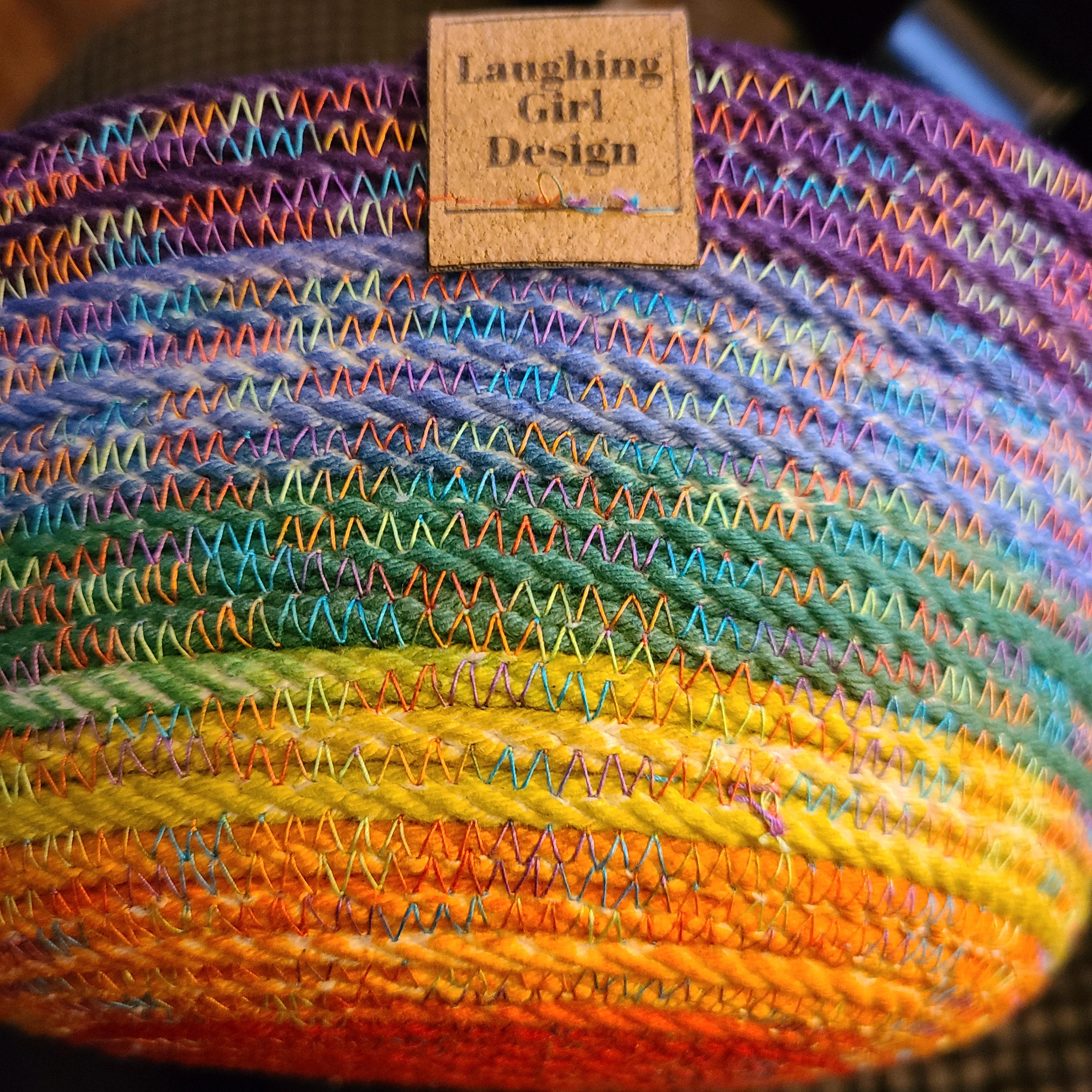 Rope Bowl hand dyed Small Rainbow