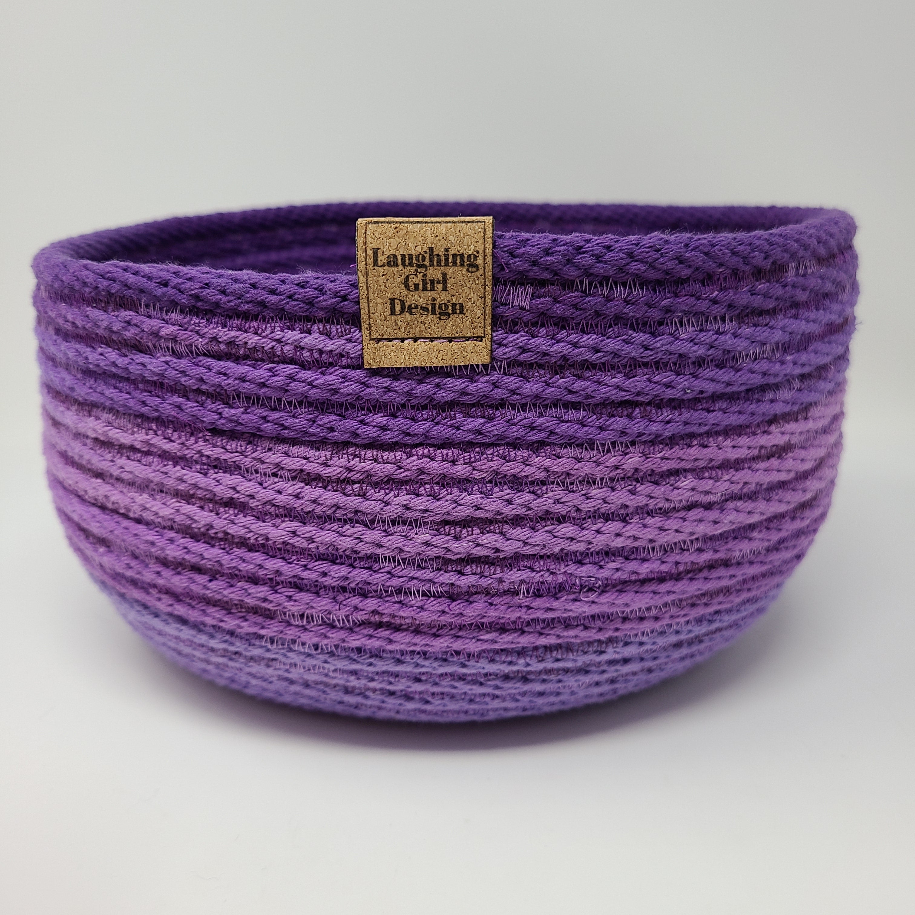 Rope Bowl hand dyed Extra Large Purple