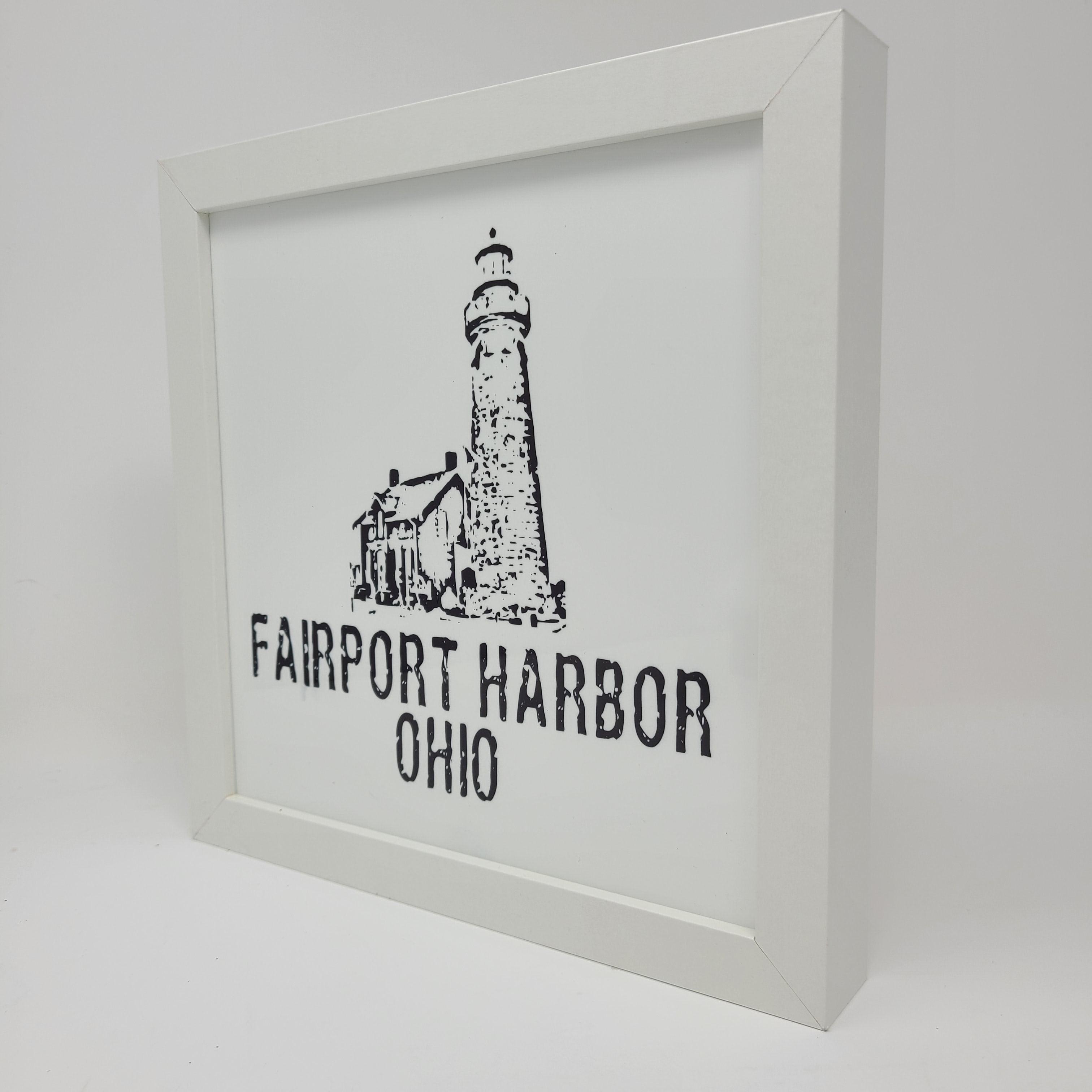 Fairport Harbor Ohio Lighthouse - Framed Eight inch Tile